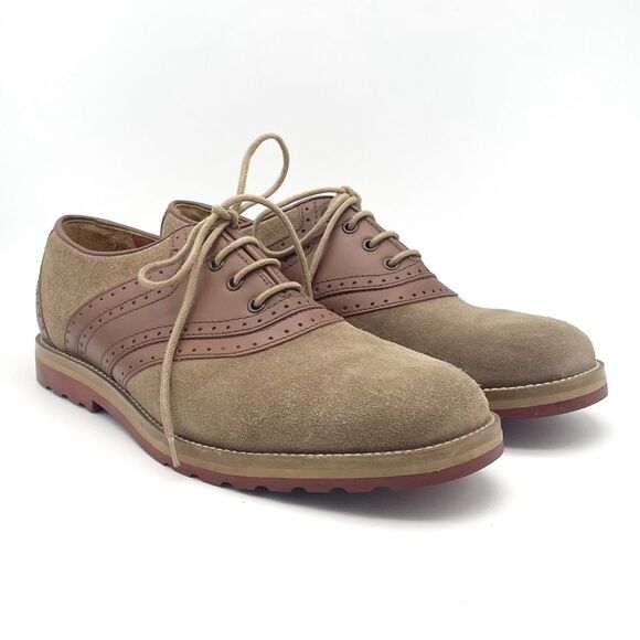 PULA Roberta Tan Brown Suede Leather Oxford Lace-Up Shoes Academia Womens Size 9 - Picture 9 of 16
